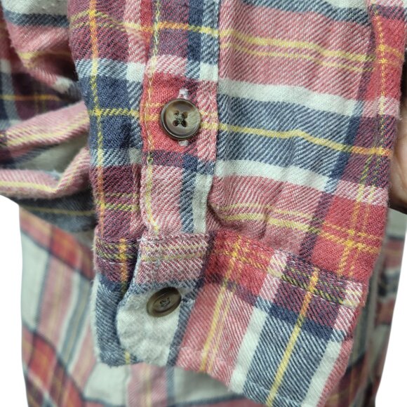 American Eagle Red Cozy Ahh-Mazingly Soft Plaid Flannel Shirt XS Boyfriend Fit - Picture 4 of 11